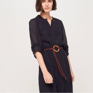 Classic timeless Sessun gold canyon dress mi-longue ceinturee sienna size M